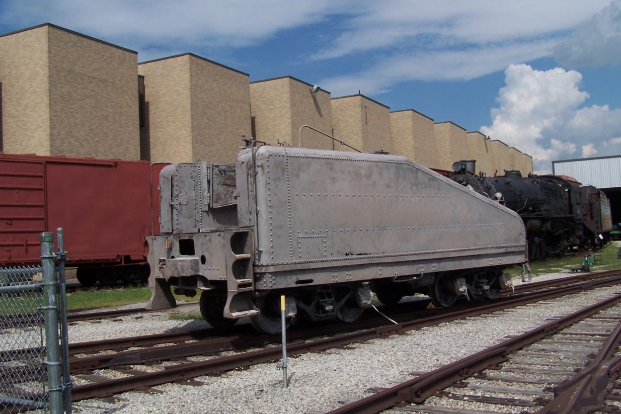 Old locomotive coal car that was recently sand blasted to remove surface rust