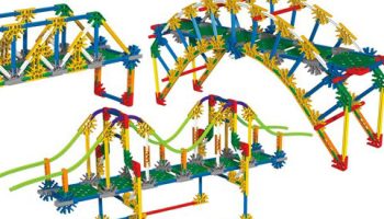 A diagram of K'Nex toys built like bridges.