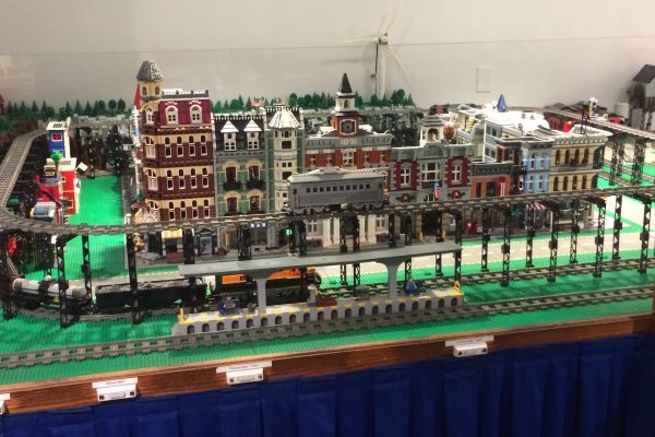 An artist's rendition of Stewart Junction built out of legos